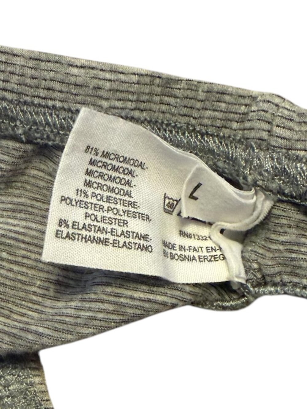 Charlie by MZ BIKINI BRIEF - FEATHERWEIGHT Grey Micro Stripe - Micromodal Large - Picture 3 of 5